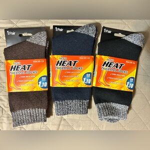 Men's Thermal Socks - 3 Pairs - Black, Blue, Brown